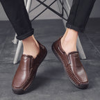 Men’s Handmade Leather Loafers – Arch Support, Wide Toe Box, Slip-On Comfort & Non-Slip Sole for Everyday Wear