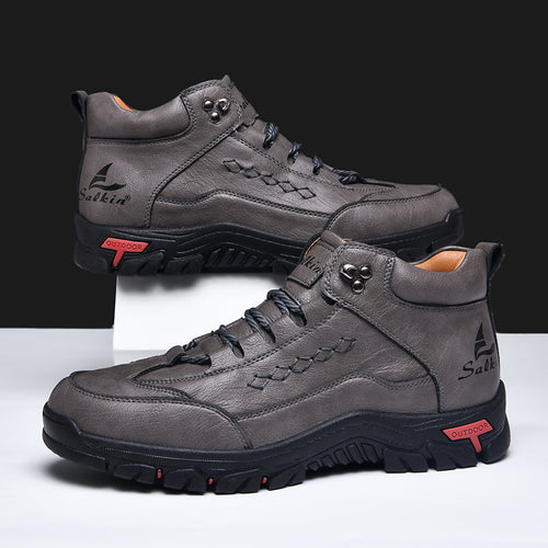 (🎁#5 Best Seller)  Men’s Orthopedic Handmade Leather Driving Boots–Pressure Relief, Waterproof, Slip-Resistant, Wide Toe, Arch&Ankle Support for Everyday & Travel