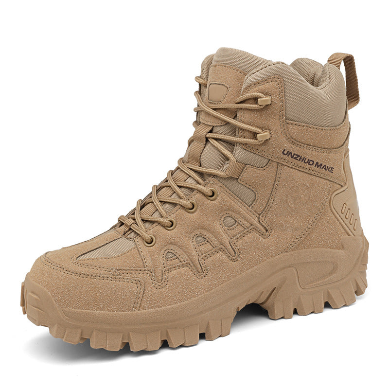 Men Ankle Support Waterproof Non-Slip Hiking Boots Anti-Puncture Anti-Sprain Work Boots