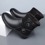 Men’s Orthopedic Motorcycle Handmade Boot–Pressure Relief, Waterproof, Slip-Resistant, Wide Toe, Arch&Ankle Support
