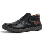 ⏰Limited Time Sale 70% OFF-Men’s Handmade Premium Leather Slip-On Driving Boots – Wide Toe, Arch Support, Waterproof, Pressure Relief, Non-Slip Sole for Casual, Travel & Outdoor