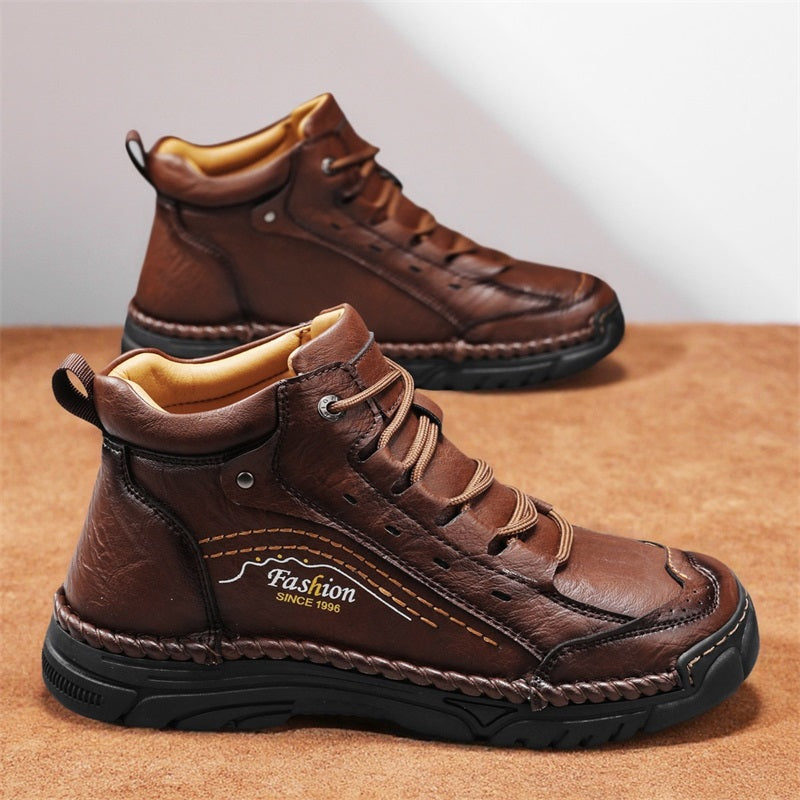 ⏰Limited-Time 70% OFF – Men’s Handmade Orthopedic Leather Boots – Wide Toe Box, Waterproof, Arch Support & Pressure Relief