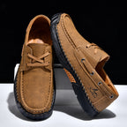 Men's Orthopedic Slip-Ons | Hand-Stitched Leather | 18mm Arch Support | 4E Wide Fit