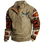 Men's Cowboy Stand Collar Sweatshirt
