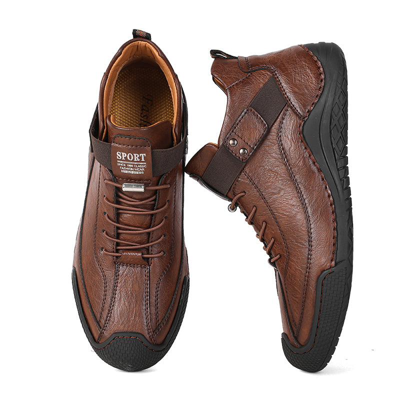 ⏰Limited-Time 70% OFF–Men’s Orthopedic Handmade Leather Hiking&Work Boots–Waterproof, Slip-Resistant, Wide Toe, Arch&Ankle Support  for Everyday&Travel