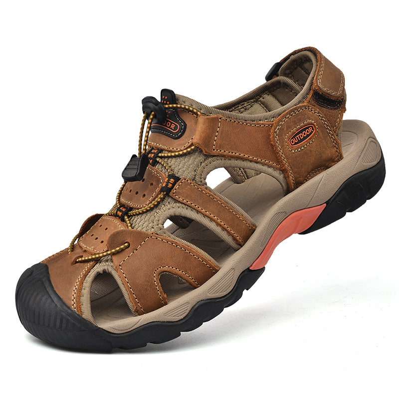 Men's Slip-on Genuine Sports Sandals, Orthopedic Support, Comfortable Lightweight Durable Non-Slip Hiking Sandals