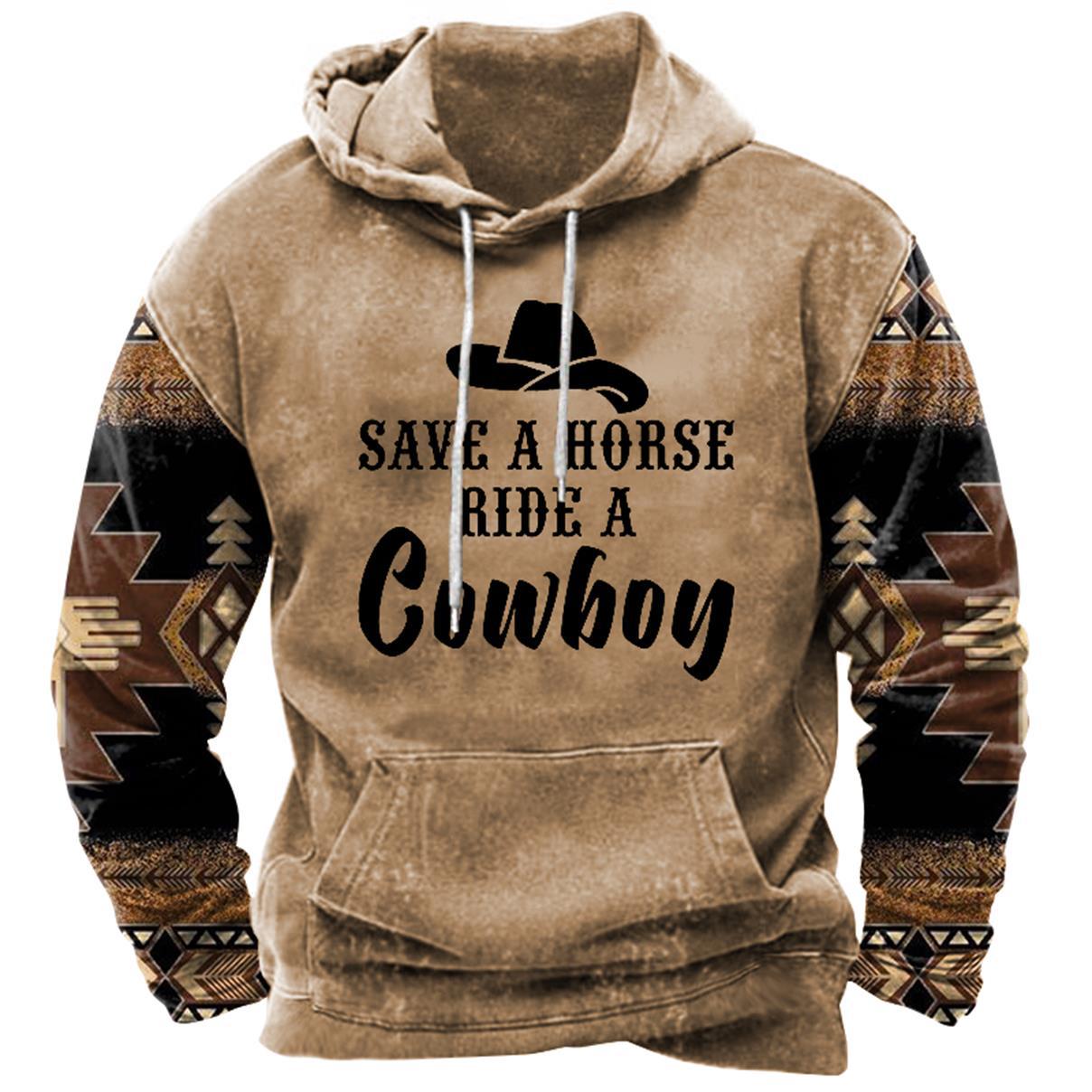 Men's Western Cowboy Hoodie