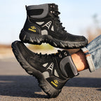 Men’s Steel Toe Orthotic Work Boots – Puncture-Resistant, Waterproof, Non-Slip, All-Day Comfort
