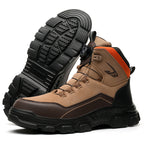 Men's Steel Toe Hand Stitched Cow Leather Boots Motorcycle Boots Work Boots Hiking Boots