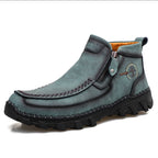 (⏰NOW ON: 70% OFF Sale! 🔥)Men's Premium Motorcycle Boots – Hand-Stitched Genuine Leather, USMCA Recommended - Wide Toe, Waterproof, Anti-Slip, Anti-Sprain, Ortho Support, Suitable for Riding, Work, Driving, Hiking