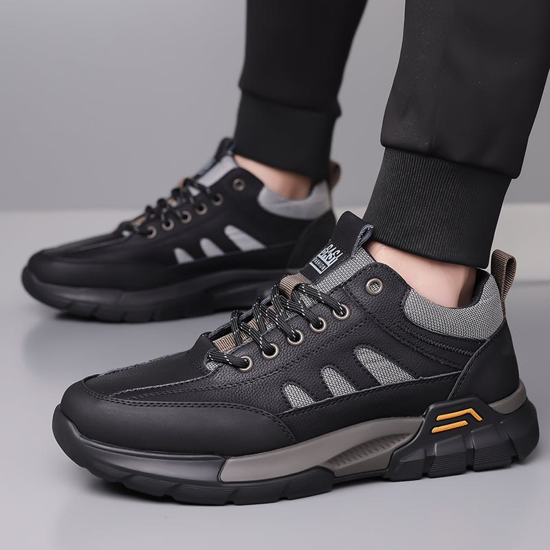 💥 12 HOURS. NO PAIN. Men’s Comfort Leather Outdoor Shoes – Arch Support, Wide Toe Box, Breathable Lining, Lightweight & Slip-Resistant for All-Day Wear