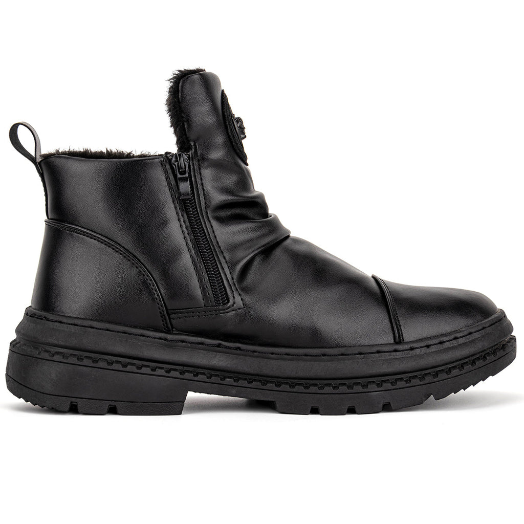 Men's Comfortable Leather Motorcycle Boots Work Boots Waterproof Anti-Slip Anti-Sprain