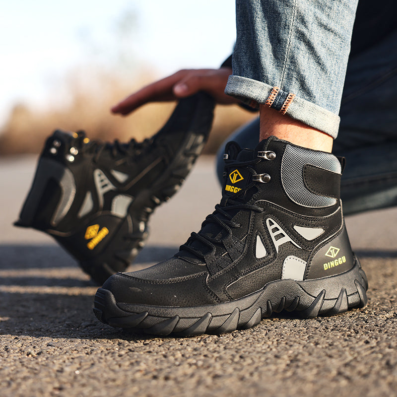 Men’s Steel Toe Orthotic Work Boots – Puncture-Resistant, Waterproof, Non-Slip, All-Day Comfort