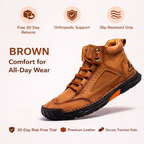(🎁#2 Best Seller) Men's Handmade Leather Boots Waterproof Arch Support Spacious Toe Box