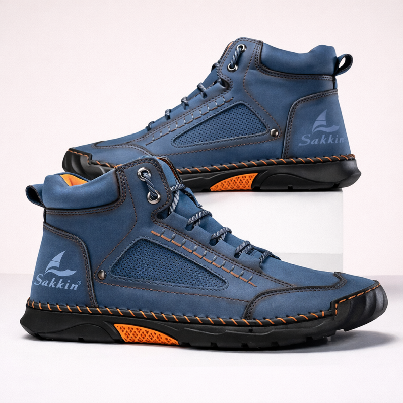 (🎁#2 Best Seller) Men's Handmade Leather Boots Waterproof Arch Support Spacious Toe Box