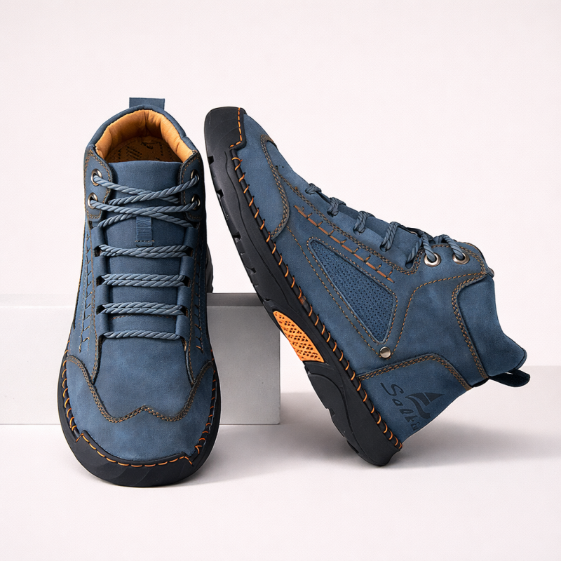 (🎁#2 Best Seller) Men's Handmade Leather Boots Waterproof Arch Support Spacious Toe Box