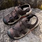(💥Top Rated Choice) Men’s Outdoor Sport Sandals – Closed Toe, Adjustable Straps, Arch Support, Slip-Resistant for Hiking, Beach & Work