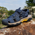 (💥Top Rated Choice) Men’s Outdoor Sport Sandals – Closed Toe, Adjustable Straps, Arch Support, Slip-Resistant for Hiking, Beach & Work