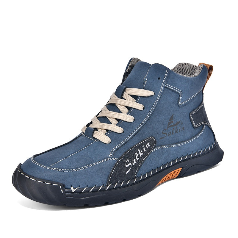 Men’s Handmade Leather Boots – Waterproof, Arch Support, Pressure Relief, Wide Toe Box, Built for Outdoor Comfort