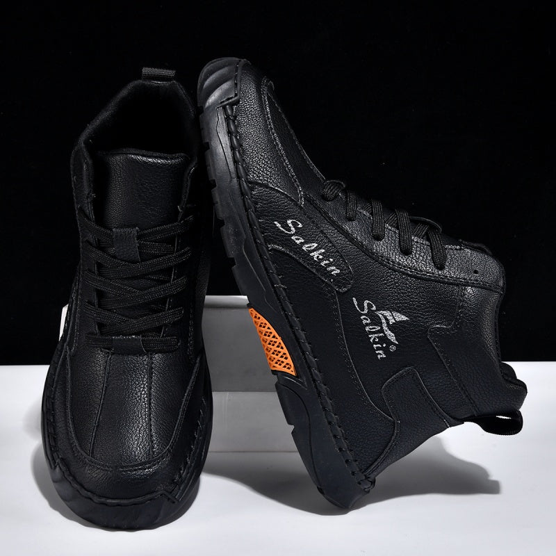 Men’s Handmade Leather Boots – Waterproof, Arch Support, Pressure Relief, Wide Toe Box, Built for Outdoor Comfort