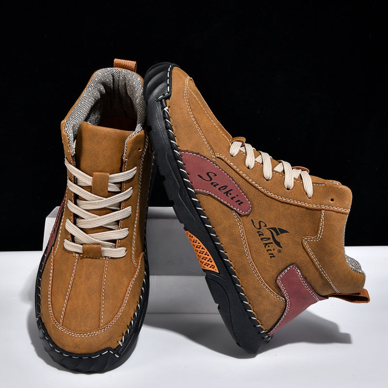 Men’s Handmade Leather Boots – Waterproof, Arch Support, Pressure Relief, Wide Toe Box, Built for Outdoor Comfort