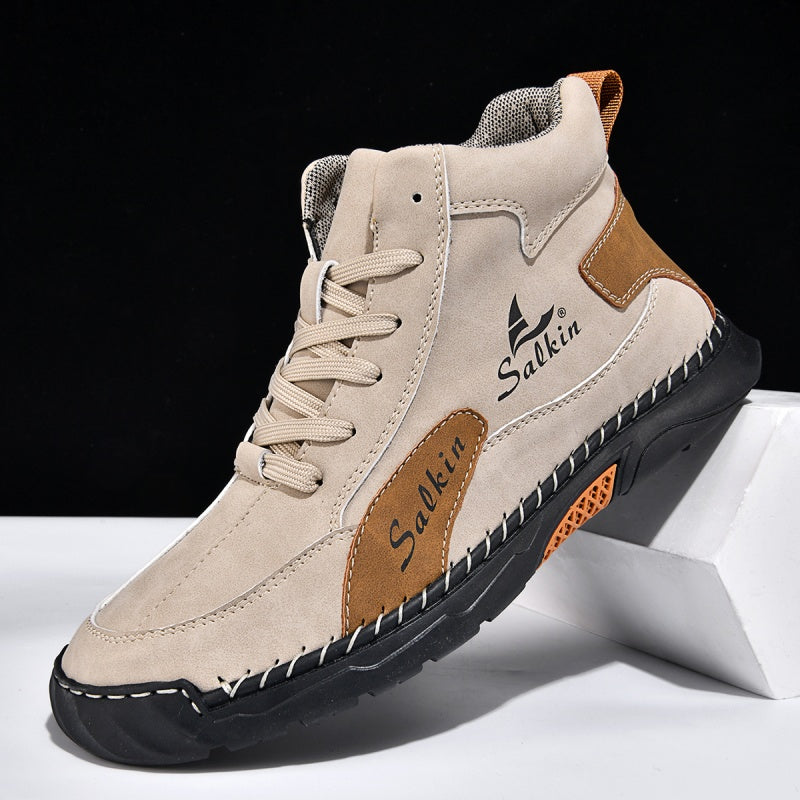 Men’s Handmade Leather Boots – Waterproof, Arch Support, Pressure Relief, Wide Toe Box, Built for Outdoor Comfort