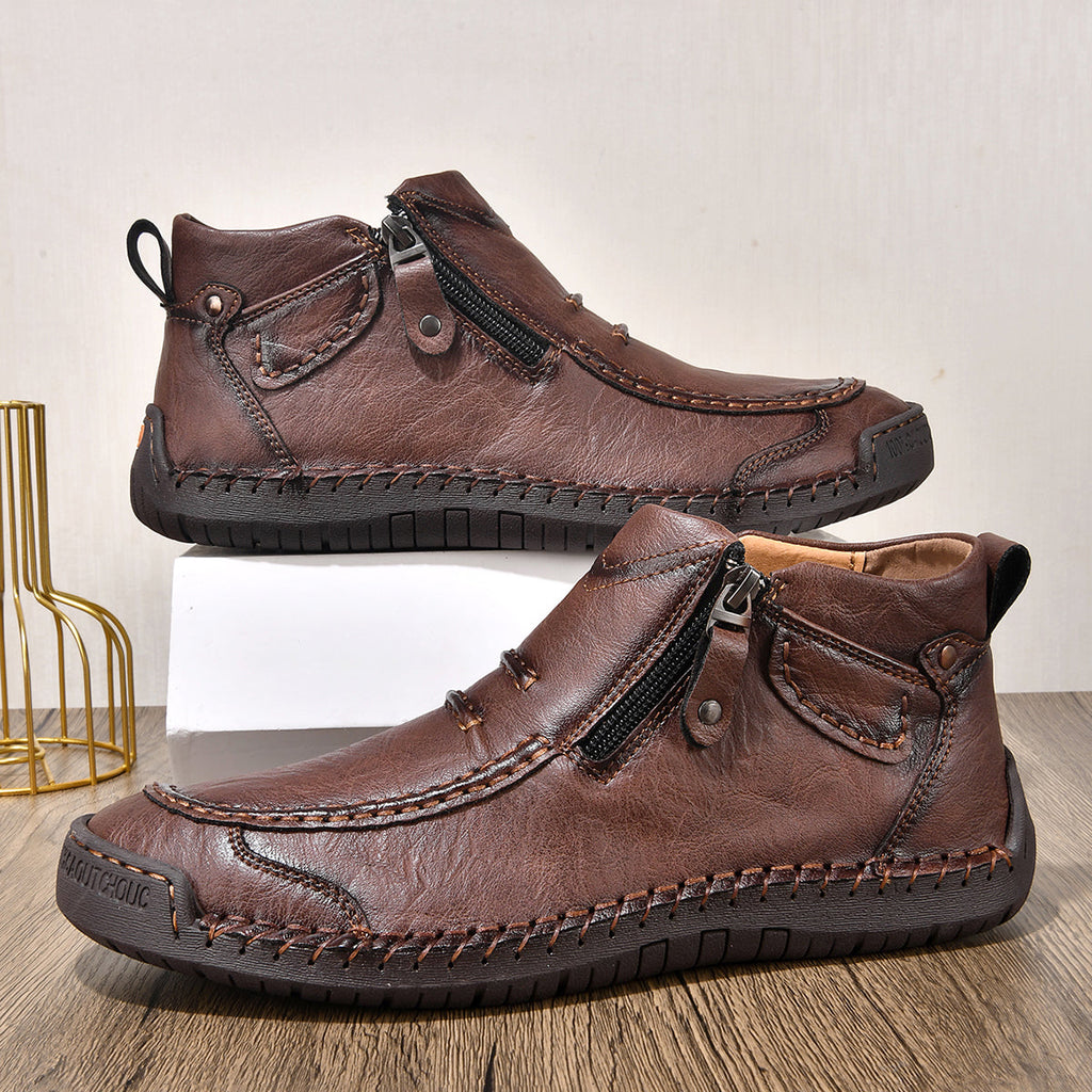 ⏰Limited Time Sale 70% OFF– Men’s Handmade Leather Driving Boots | Wide Toe, Arch Support, Waterproof, Pressure Relief, Non-Slip Comfort for Everyday & Travel