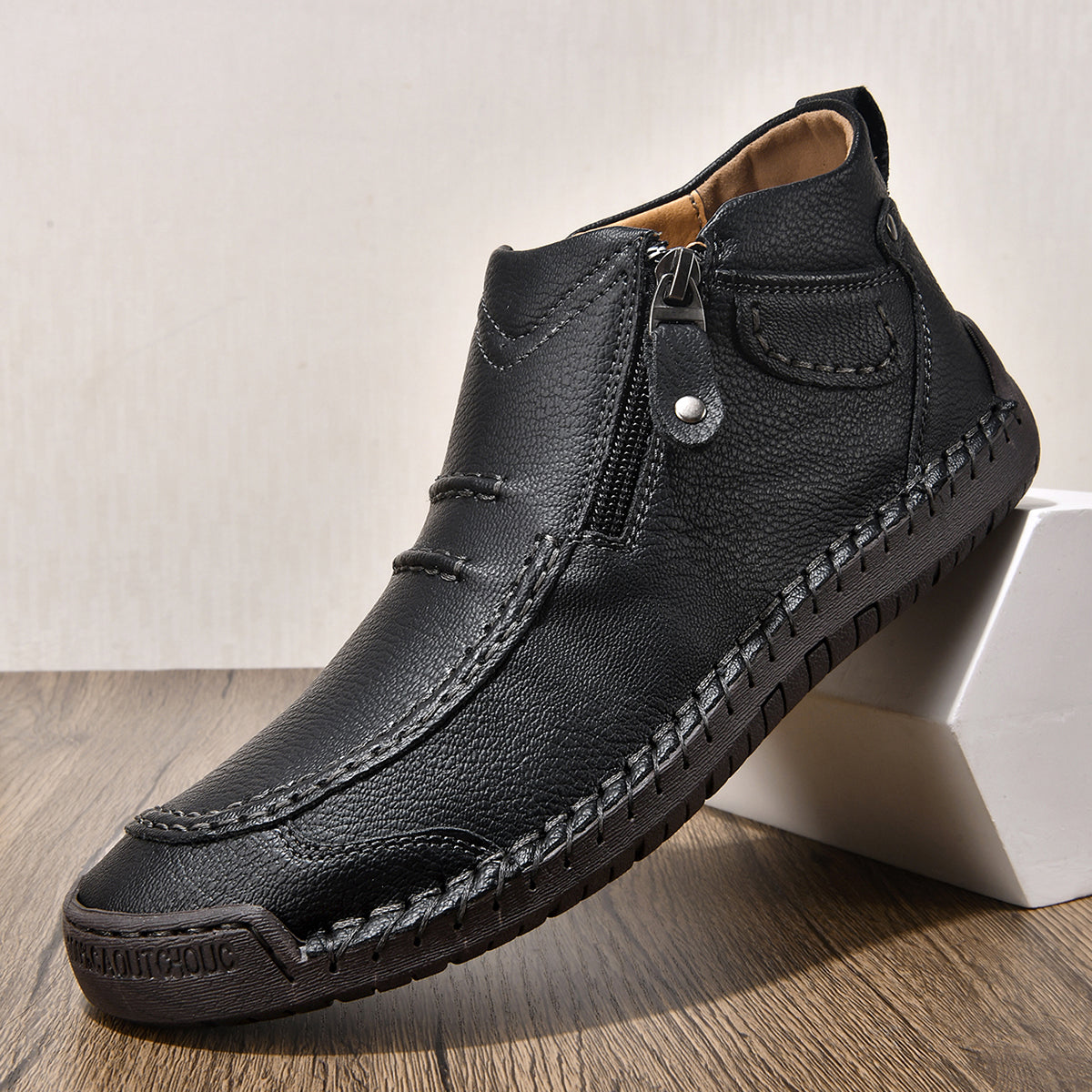 ⏰Limited Time Sale 70% OFF– Men’s Handmade Leather Driving Boots | Wide Toe, Arch Support, Waterproof, Pressure Relief, Non-Slip Comfort for Everyday & Travel