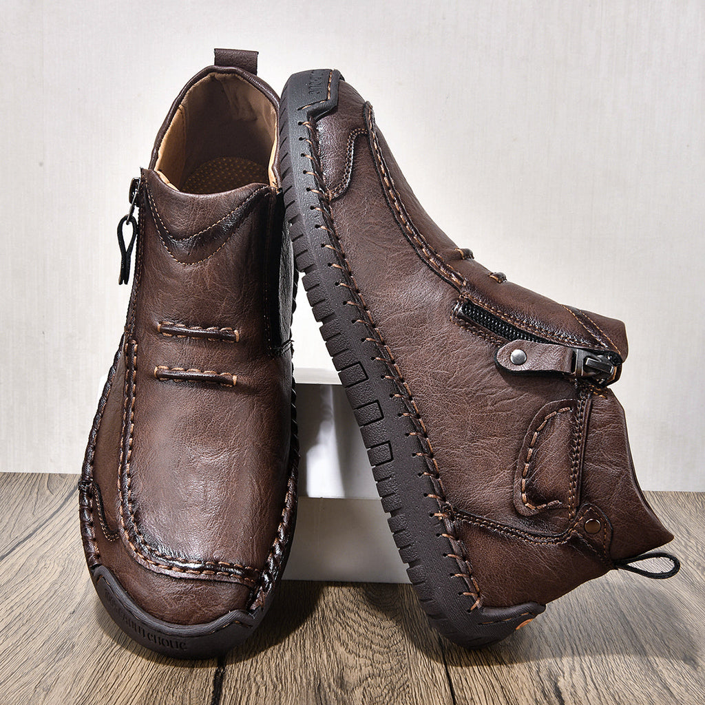 ⏰Limited Time Sale 70% OFF– Men’s Handmade Leather Driving Boots | Wide Toe, Arch Support, Waterproof, Pressure Relief, Non-Slip Comfort for Everyday & Travel