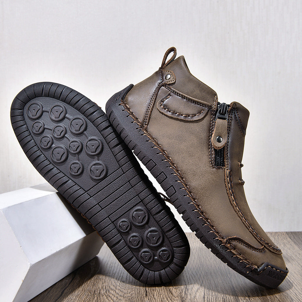 ⏰Limited Time Sale 70% OFF– Men’s Handmade Leather Driving Boots | Wide Toe, Arch Support, Waterproof, Pressure Relief, Non-Slip Comfort for Everyday & Travel