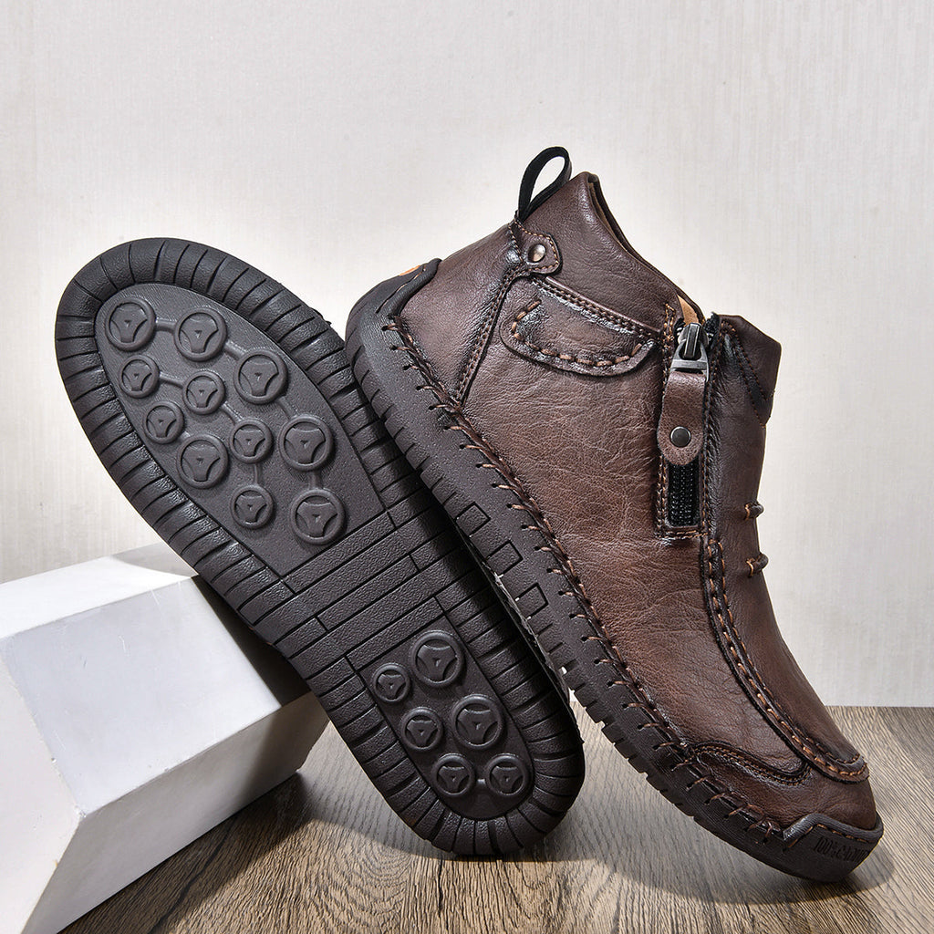 ⏰Limited Time Sale 70% OFF– Men’s Handmade Leather Driving Boots | Wide Toe, Arch Support, Waterproof, Pressure Relief, Non-Slip Comfort for Everyday & Travel