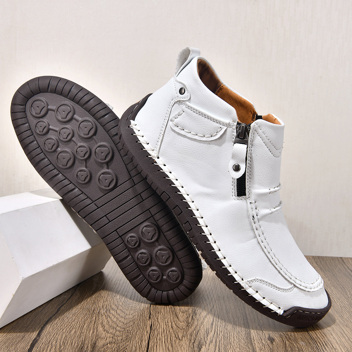 ⏰Limited Time Sale 70% OFF– Men’s Handmade Leather Driving Boots | Wide Toe, Arch Support, Waterproof, Pressure Relief, Non-Slip Comfort for Everyday & Travel