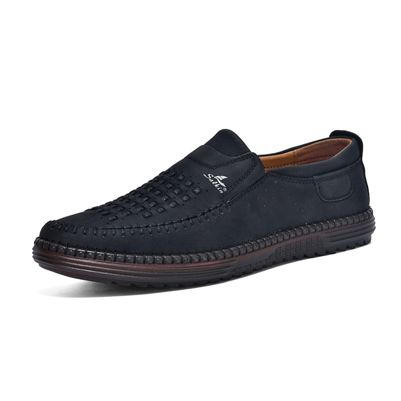 Men’s Orthotic Leather Shoes – Arch Support, Wide Toe Box, Breathable, Lightweight & Slip-Resistant