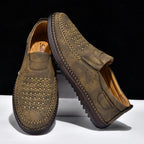Men’s Orthotic Leather Shoes – Arch Support, Wide Toe Box, Breathable, Lightweight & Slip-Resistant