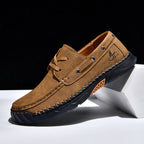 (💥Top Rated Choice)  Men’s Orthopedic Premium Handmade Leather Boat Shoes – Pressure Relief, Waterproof, Slip-Resistant, Wide Toe, Arch&Ankle Support for Everyday & Travel
