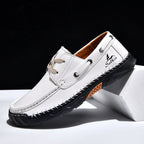 (💥Top Rated Choice)  Men’s Orthopedic Premium Handmade Leather Boat Shoes – Pressure Relief, Waterproof, Slip-Resistant, Wide Toe, Arch&Ankle Support for Everyday & Travel
