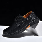 (💥Top Rated Choice)  Men’s Orthopedic Premium Handmade Leather Boat Shoes – Pressure Relief, Waterproof, Slip-Resistant, Wide Toe, Arch&Ankle Support for Everyday & Travel