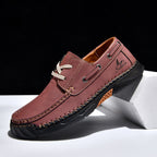 (💥Top Rated Choice)  Men’s Orthopedic Premium Handmade Leather Boat Shoes – Pressure Relief, Waterproof, Slip-Resistant, Wide Toe, Arch&Ankle Support for Everyday & Travel