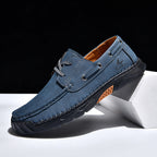 (💥Top Rated Choice)  Men’s Orthopedic Premium Handmade Leather Boat Shoes – Pressure Relief, Waterproof, Slip-Resistant, Wide Toe, Arch&Ankle Support for Everyday & Travel