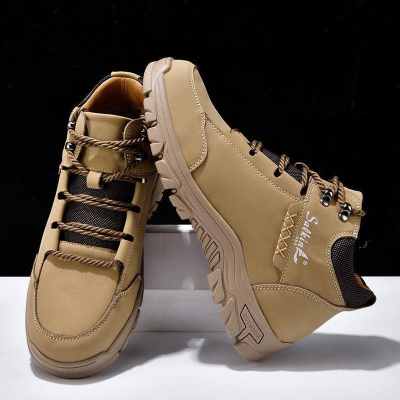 (💥Top Rated Choice) Men’s Orthopedic Handmade Leather Boots For All-Day Comfort–Pressure Relief, Waterproof, Slip-Resistant, Wide Toe Box