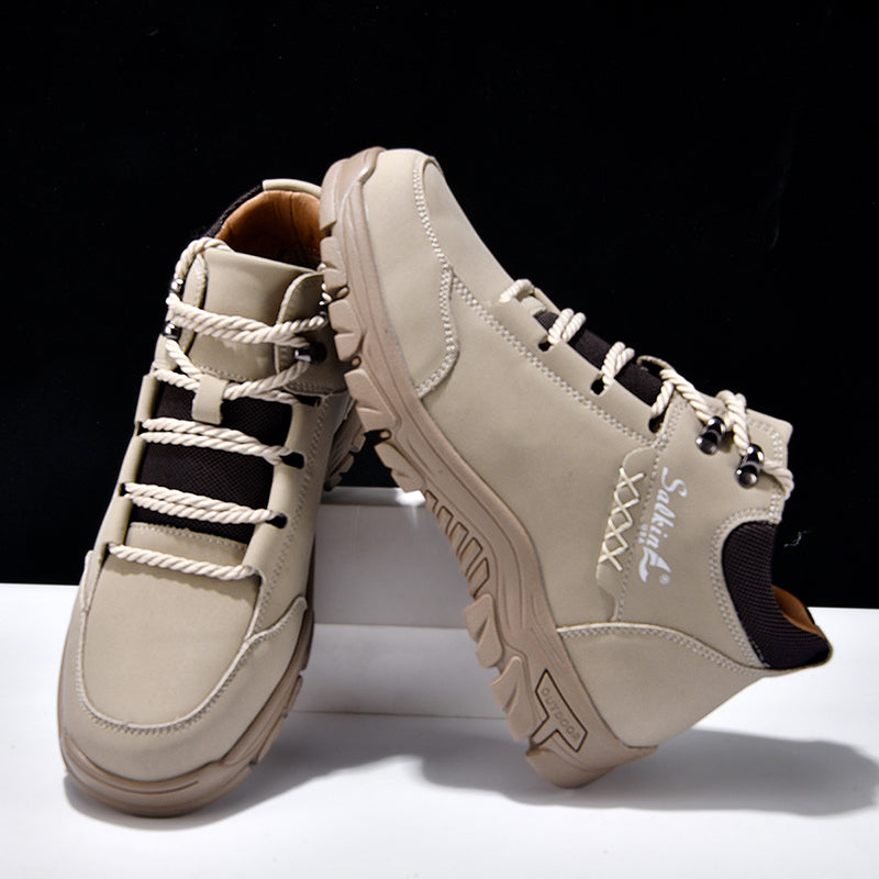 (💥Top Rated Choice) Men’s Orthopedic Handmade Leather Boots For All-Day Comfort–Pressure Relief, Waterproof, Slip-Resistant, Wide Toe Box