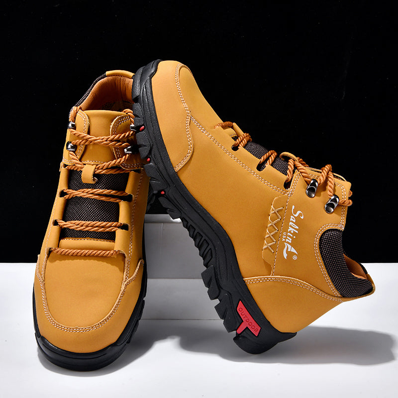 (💥Top Rated Choice) Men’s Orthopedic Handmade Leather Boots For All-Day Comfort–Pressure Relief, Waterproof, Slip-Resistant, Wide Toe Box