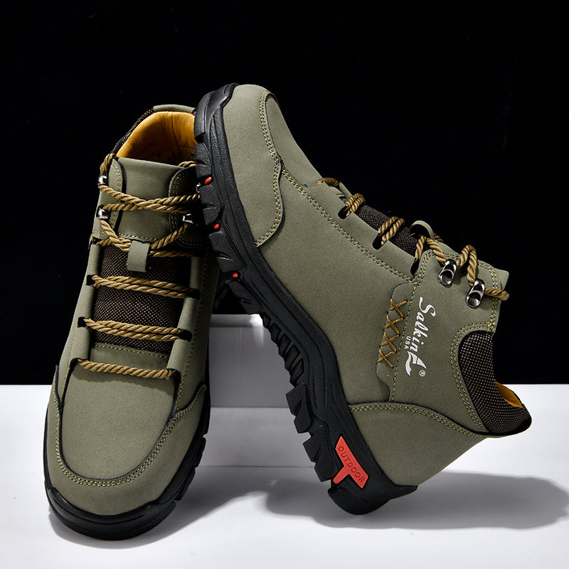 (💥Top Rated Choice) Men’s Orthopedic Handmade Leather Boots For All-Day Comfort–Pressure Relief, Waterproof, Slip-Resistant, Wide Toe Box