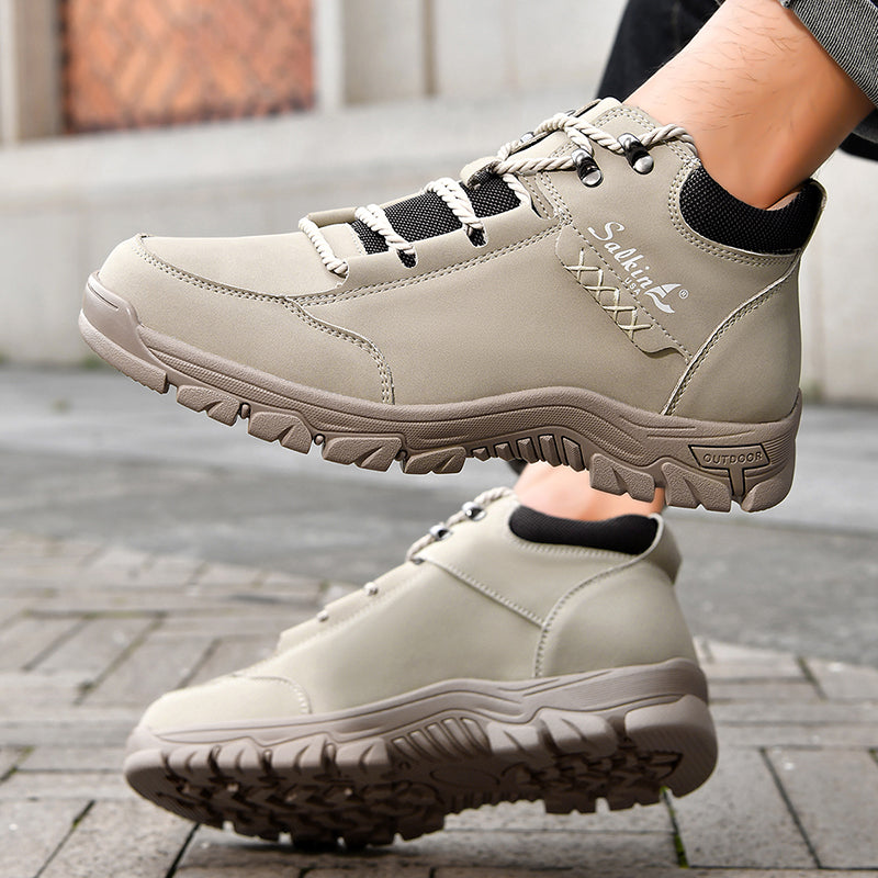 (💥Top Rated Choice) Men’s Orthopedic Handmade Leather Boots For All-Day Comfort–Pressure Relief, Waterproof, Slip-Resistant, Wide Toe Box