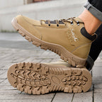 (💥Top Rated Choice) Men’s Orthopedic Handmade Leather Boots For All-Day Comfort–Pressure Relief, Waterproof, Slip-Resistant, Wide Toe Box