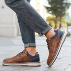 Men’s Comfort Leather Work Shoes – Arch Support, Pressure Relief, Lightweight & Slip-Resistant for All-Day Wear