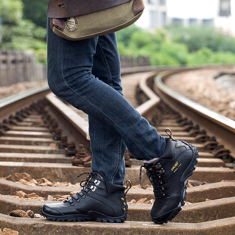 ⏰Limited Time Sale 70% OFF-Men’s Handmade Premium Leather Slip-On Driving Boots – Wide Toe, Arch Support, Waterproof, Pressure Relief, Non-Slip Sole for Casual, Travel&Outdoor