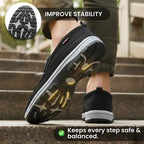 Men's Slip-On Walking Shoes with Lightweight Cushioned Sole - Waterproof Mesh, Anti-Slip, Wide Toe, Arch Support