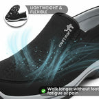 Men's Slip-On Walking Shoes with Lightweight Cushioned Sole - Waterproof Mesh, Anti-Slip, Wide Toe, Arch Support