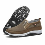 Men's Slip-On Walking Shoes with Lightweight Cushioned Sole - Waterproof Mesh, Anti-Slip, Wide Toe, Arch Support